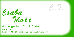 csaba tholt business card